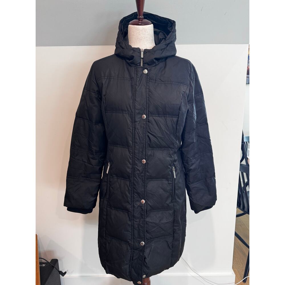 Michael Kors Black Women's Hooded Puffer Parka Size PL